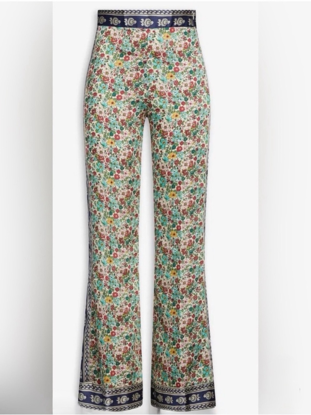 Sandro Multicolor Floral Boot-Cut Pants
